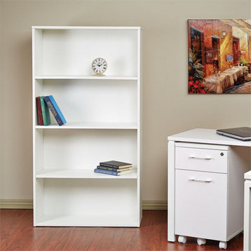 Prado 60 inches 4 Shelf Bookcase in White Engineered Wood