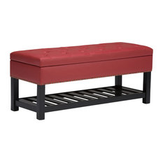 Lomond 43" Traditional Ottoman Bench, Crimson Red