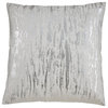 Metallic Foil Distressed Design Floor Pillow, 27"x27", Silver, Poly Filled