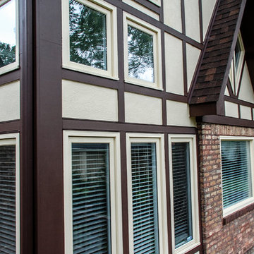 Evanston, IL Marvin Window & Hardie Stucco Siding Remodel Tudor Style