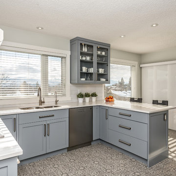Soft Blue-Gray Kitchen
