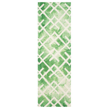 Safavieh Dip Dye Collection DDY677 Rug, Green/Ivory, 2'3"x8'