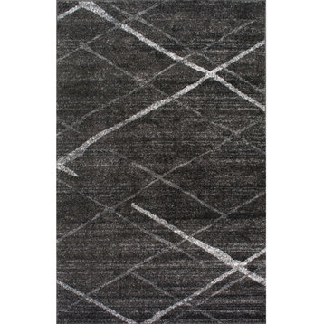 nuLOOM Thigpen Striped Contemporary Area Rug, Dark Gray, 8'x8'