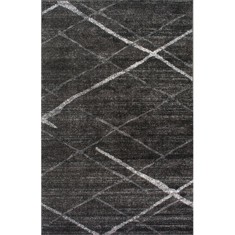 Nuloom Thigpen Striped Contemporary Area Rug, Charcoal 8'x8'