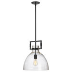 Dainolite - Contemporary Modern Pendant Light Liberty, Matte Black - 13.75" Matte Black Liberty Pendant. This single light LED compatible is recommended for the ceiling in a Living Room. It requires 1 incandescent bulb, is covered by a 1 Year Warranty and is suitable for either a residental or commercial space.