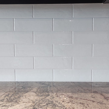 After, During, and Before Kitchen Backsplash - Tile & Installation by Exact Tile