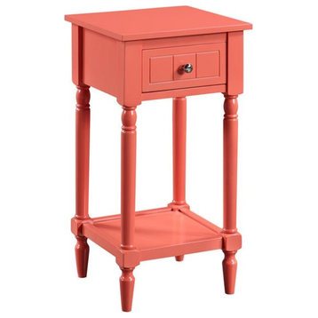 Convenience Concepts Khloe Square Accent Table in Orange Wood Finish