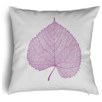 Leaf Study Accent Pillow With Removable Insert, Orchid, 16"x16"