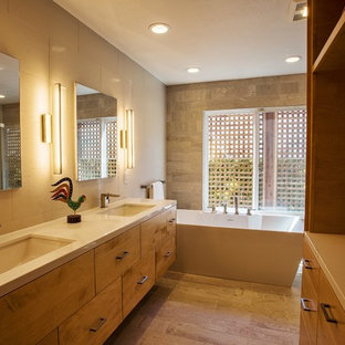 Contemporary & Warm Master Bath
