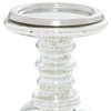 Traditional Silver Glass Candle Holder Set 24650