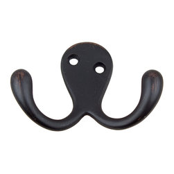 GlideRite Hardware - Hardware Octopus Double Hook, Oil Rubbed Bronze - Wall Hooks