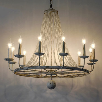 From $259.99 Pena Rustic Candle-Shaped 6-Light Crystal Bead Strands Metal Wheel