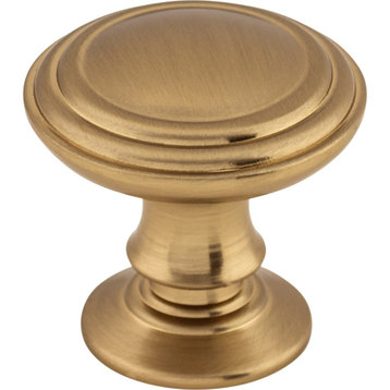 Top Knobs TK320 Reeded 1-1/4 Inch Mushroom Cabinet Knob - Honey Bronze