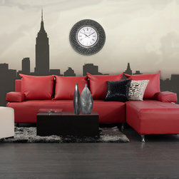 Modern Look - Black & Silver Wall Clock - Wall Clocks
