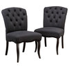 GDF Studio Jaelynn Fabric Dining Chairs, Set of 2, Black Scroll