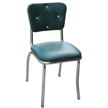 Tufted Retro Kitchen Chair, Green