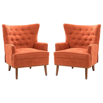 Armchair Set of 2, Orange