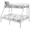 Twin Over Full Metal Bunk Bed, White