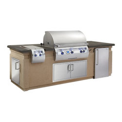 FireMagic Pre-Fab Grill Island with Refrigerator 108 Inch - Outdoor Cooking