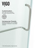 VIGO Pirouette Frameless Shower Door, 60", Brushed Nickel