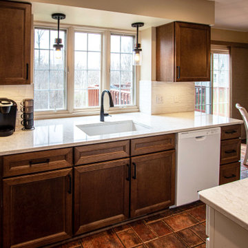Two Tone Wood and White Kitchen