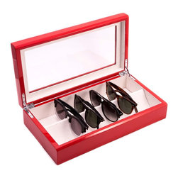 Red Wood Multi Eyeglass Case - Storage Bins And Boxes