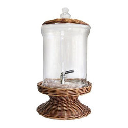 Glass Domed Beverage Dispenser with Willow Base - Beverage Dispensers