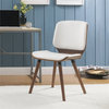 ACME Nemesia Accent Desk Chair in White and Walnut