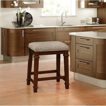 Hawthorne Collections 24" Transitional Wood/Fabric Counter Stool in Brown