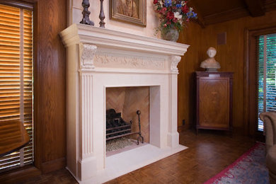 Inspiration for a craftsman living room remodel in Seattle