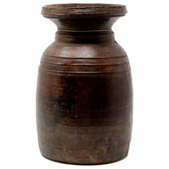 Rustic Vintage Solid Wood Jug Vase, 13