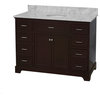 Aria 60" Bathroom Vanity, Chocolate, Carrara Marble, Single Vanity