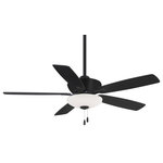 MinkaAire - MinkaAire Minute MInute 52" 5 Blade Integrated LED Energy Star - Coal - MinkaAire Minute F553L 52" 5 Blade Minute Indoor Energy Star Ceiling Fan with Integrated LED Light Features: Includes: Blades Brushed Nickel - Reversible: Medium Maple / Dark Walnut blades with Etched White glass Oil Rubbed Bronze - Reversible: Medium Maple / Dark Walnut blades w/ Etched White glass Coal - Coal blades with Etched White glass Flat White - White blades with Etched White glass Includes: 6" downrod Includes: 26 Watt Dimmable Integrated LED Light 3-speed chain control Energy Star rated - energy efficient 3 Year Warranty - LED Light Limited Lifetime Warranty - DC Motor Specifications: Motor Size: DC 145mm x 18mm Fan Speeds: 3 Height: 18.25" (measured from ceiling to bottom most point) Blade Sweep: 52" Blade Pitch: 12° UL Rating: Dry Location Airflow on High: 5,029 CFM (cubic feet per minute) Watts on High: 37.12 Voltage: 120 Integrated 26w Integrated LED Light: Lumens: 1,661.5 Color Rendering Index (CRI): 83 Color Temperature: 3,000K Rated Life Hours: 50,000 hours Optional Accessories: A245 Slope Ceiling Adapter (SCA) Various downrod sizes
