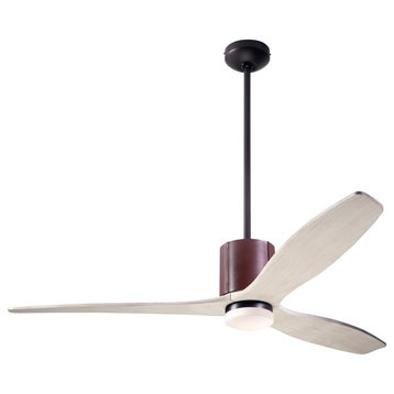 LeatherLuxe Fan, Bronze/Choc., 54" Whitewash Blade With LED, Remote Control