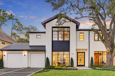 Example of a transitional exterior home design in Houston