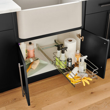 Farmhouse Base Cabinetry with Sink Base Pullout