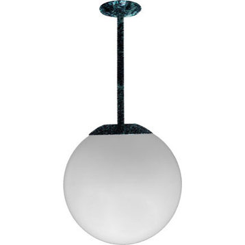 DABMAR LIGHTING D7504-12-VG 16" Ceiling Globe Fixture 12" Drop, Verde Green