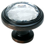 Cosmas - Cosmas 5317ORB-C Oil Rubbed Bronze and Clear Glass Round Cabinet Knob - Manufacturer: Cosmas