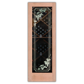 Wine Door - Vineyard Grapes Cascade - Cherry - 30" x 80" - Book/Slab Door