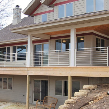 Beautiful 2-Story Rural Eclectic Home - Red & Tan Traditional Country House