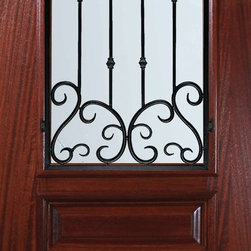 Slab Single Door 96 Mahogany Valencia Arch Top Arch Lite - Front Doors