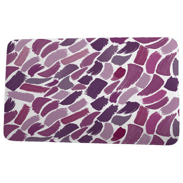 Goals, Gourds, and Gatherings Wenstry Geometric Print Bath Mat, Purple, 17"x24"