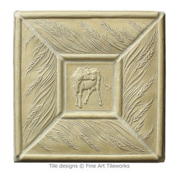 Fine Art Tileworks &mdash; Cow & Wheat - Tile
