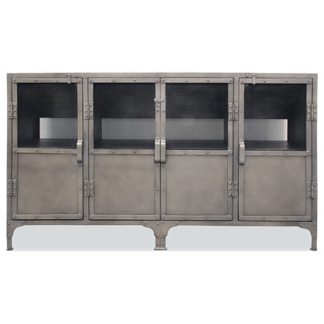 Sheridan 4 Door Metal Media Console, 61"