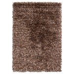 Chandra - Iris Contemporary Area Rug, Brown, 7'9"x10'6" Rectangle - Update the look of your living room, bedroom or entryway with the Iris Contemporary Area Rug from Chandra. Handwoven by skilled artisans and imported from India, this rug features authentic craftsmanship and a soft shag construction with a cotton backing. The rug has a 2.5" pile height and is sure to make a cozy, alluring statement in your home.