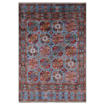 5' 5" X 7' 11" Handmade Fine Turkmen Wool Rug Q7568