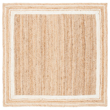 Safavieh Vintage Leather Collection NF823A Rug, Natural/Ivory, 6' X 6' Square