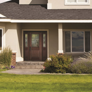 Fiber-Classic Mahogany door and sidelites