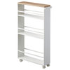 Rolling Storage Cart, Steel, Holds 26.4 lbs, White