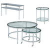 Bassett Mirror Patinoire Round End Table in Polished Chrome Finish T1792-220EC